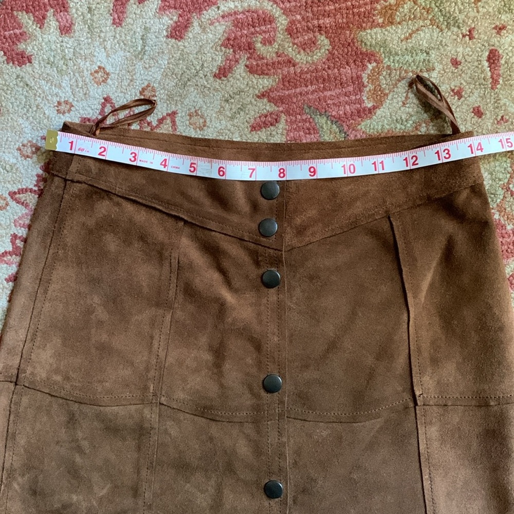 Gap Leather Patchwork Button Up A Line Skirt- Vin… - image 6